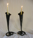 Wrought iron candlesticks Chagford